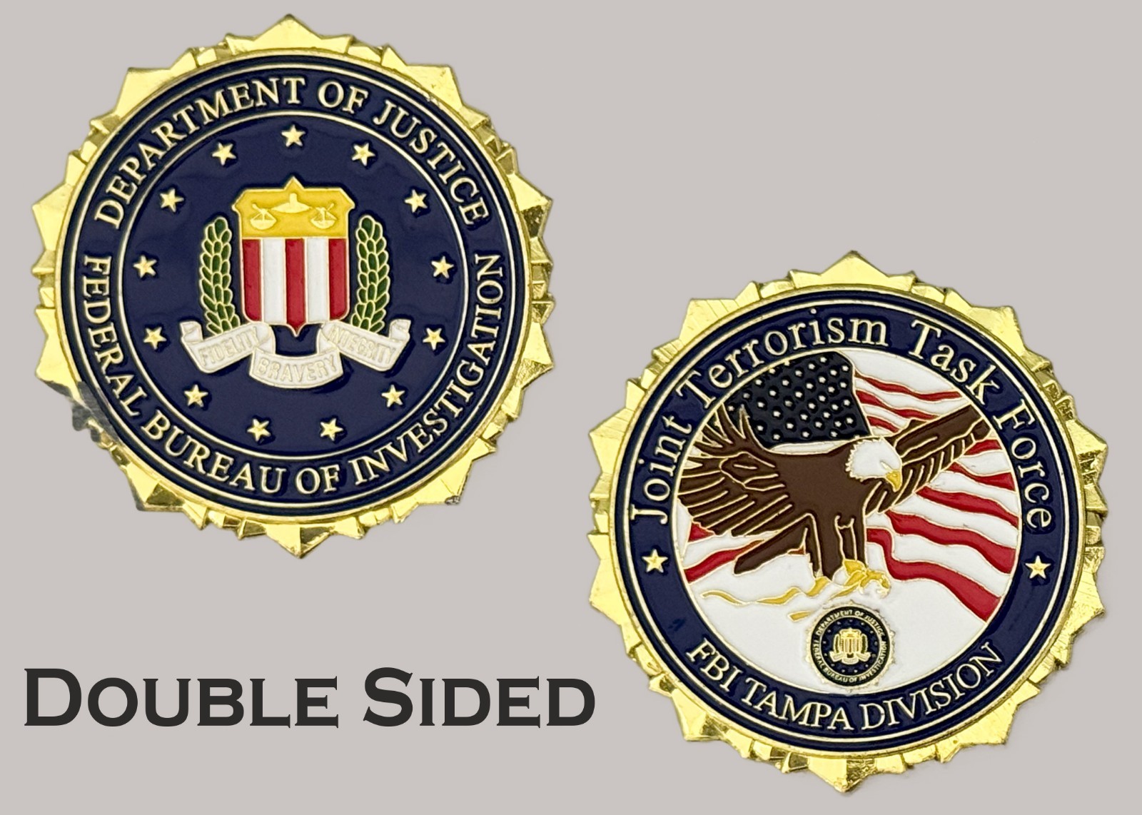 FBI Tampa JTTF Joint Terrorism Task Force Double Sided Challenge Coin  J#50