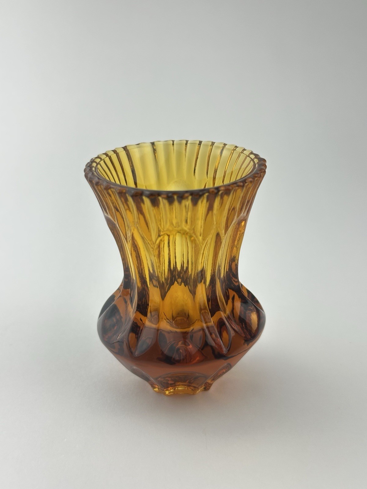 Vintage Westmoreland Glass Toothpick Holder Oval Amber Brown Match Stick 