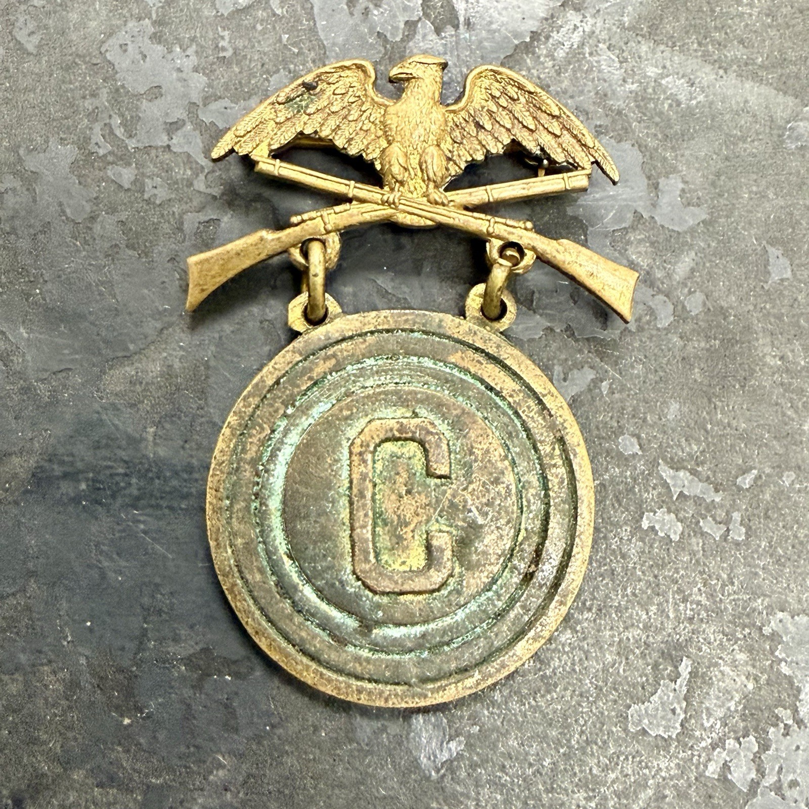 Pre WWII ROTC Battalion Marksmanship Badge Medal Named Dated 1931