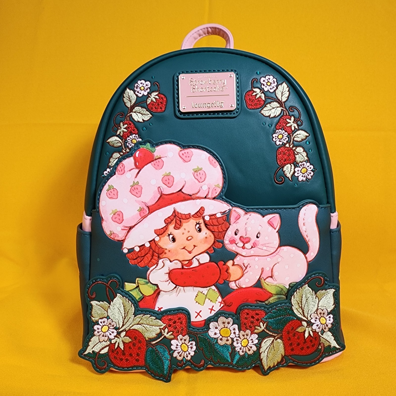 Loungefly Strawberry Shortcake Custard & Strawberry Embroidered Mini Backpack