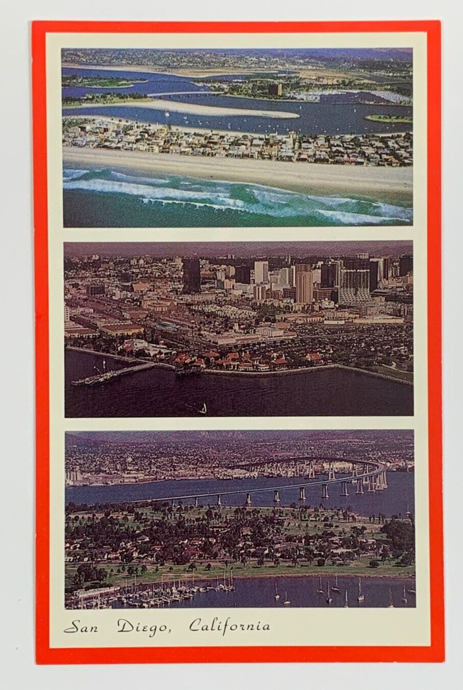 Aerial View of San Diego California Multiview Postcard Unposted