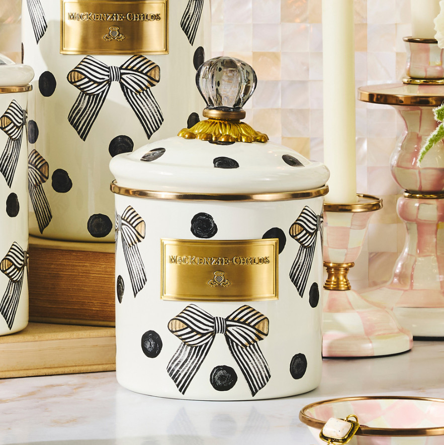Mackenzie Childs Pretty as a Bow Canister, Small