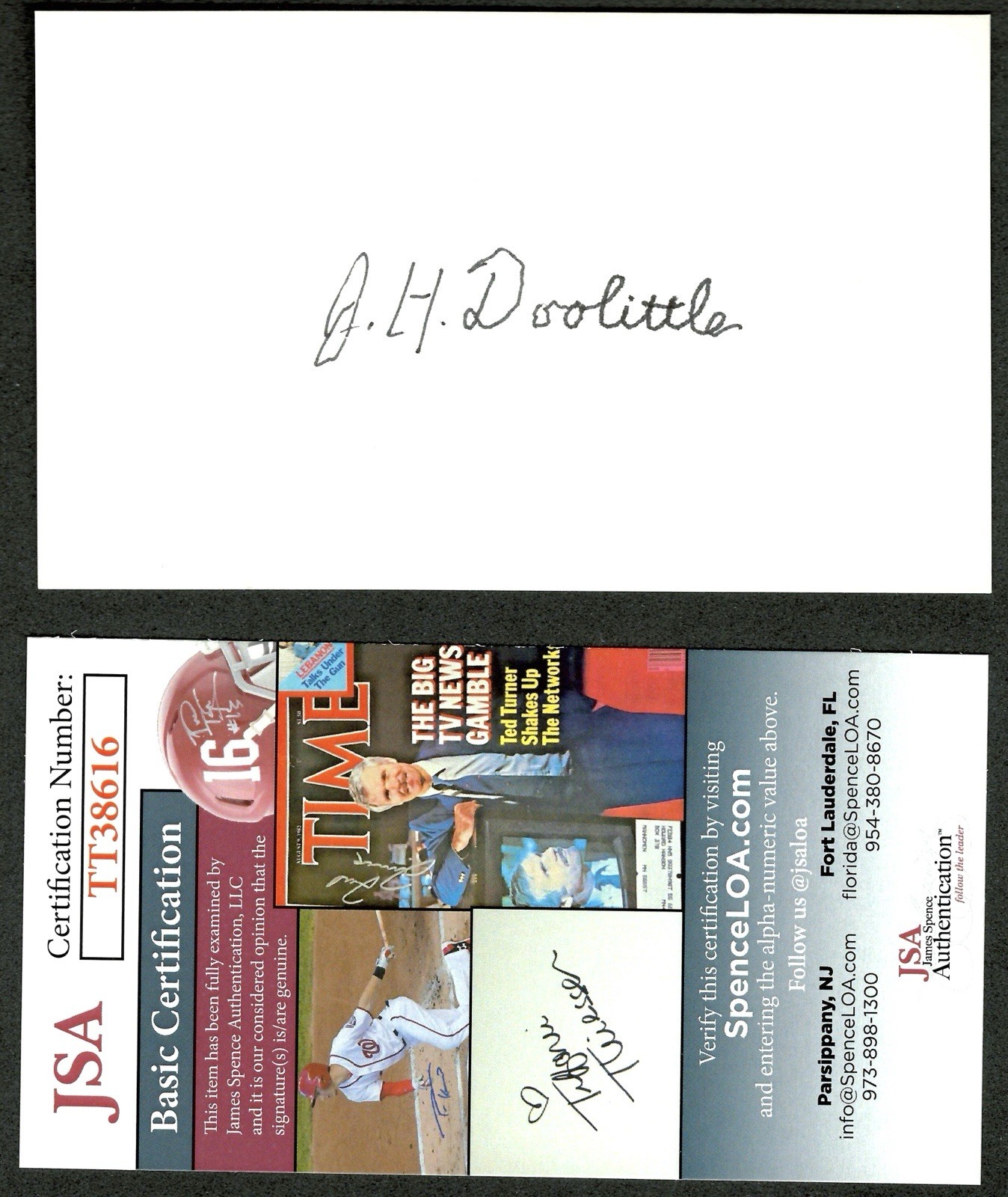 James Jimmy Doolittle Signed Autographed Vintage 3x5 Card JSA Cert WW2 Raiders James Jimmy Doolittle Signed Autographed Vintage 3x5 Card JSA Cert WW2 Raiders