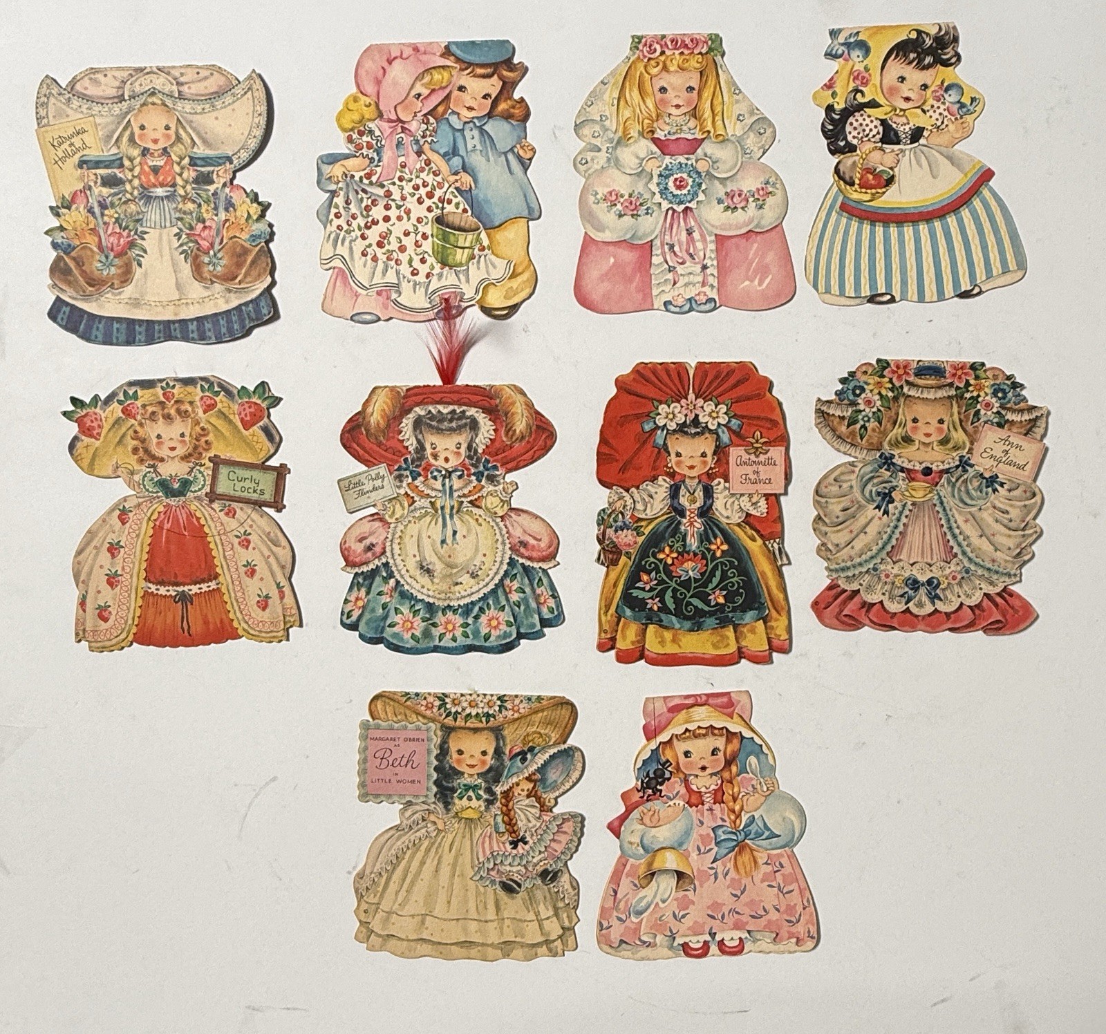 Vtg Hallmark Doll Cards Land Of Make Believe Little Women Figural Diecut Lot 10 Vtg Hallmark Doll Cards Land Of Make Believe Little Women Figural Diecut Lot 10