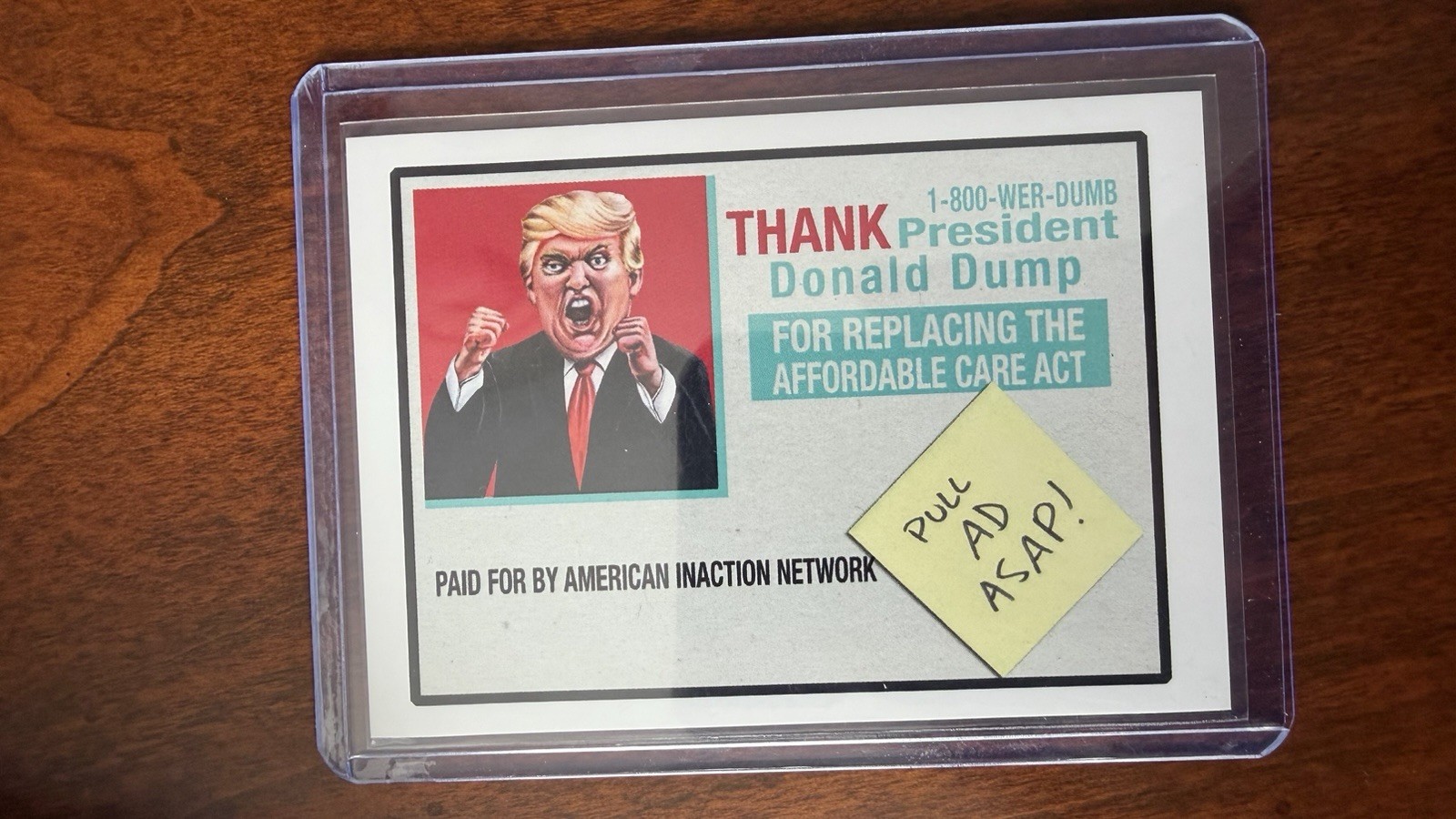 2017 Trumpocracy The First 100 Days #143 Thank President Donald  Dump GPK Topps