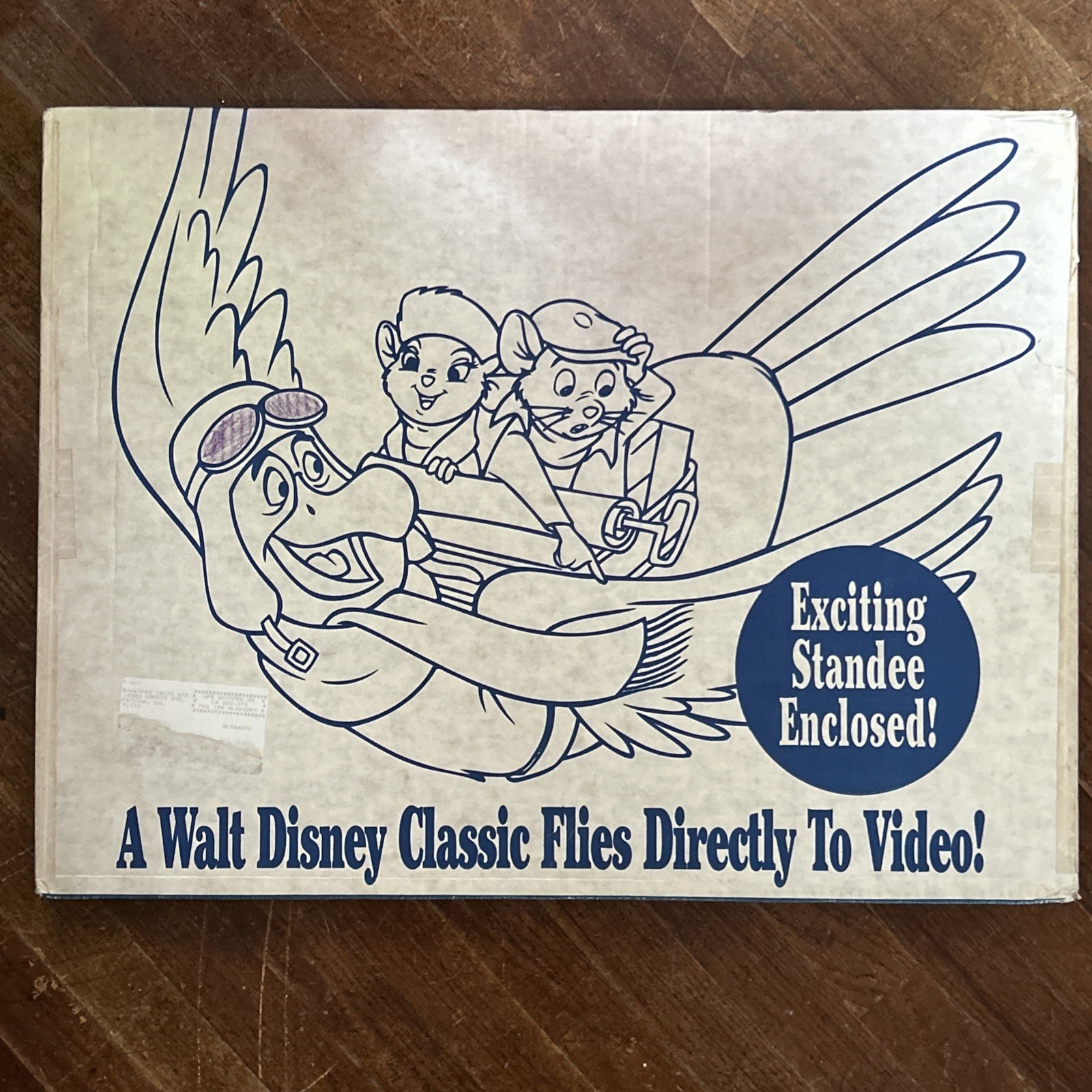 Disney VHS Retail Store display Rescuers Down Under  New Sealed In Box 1991