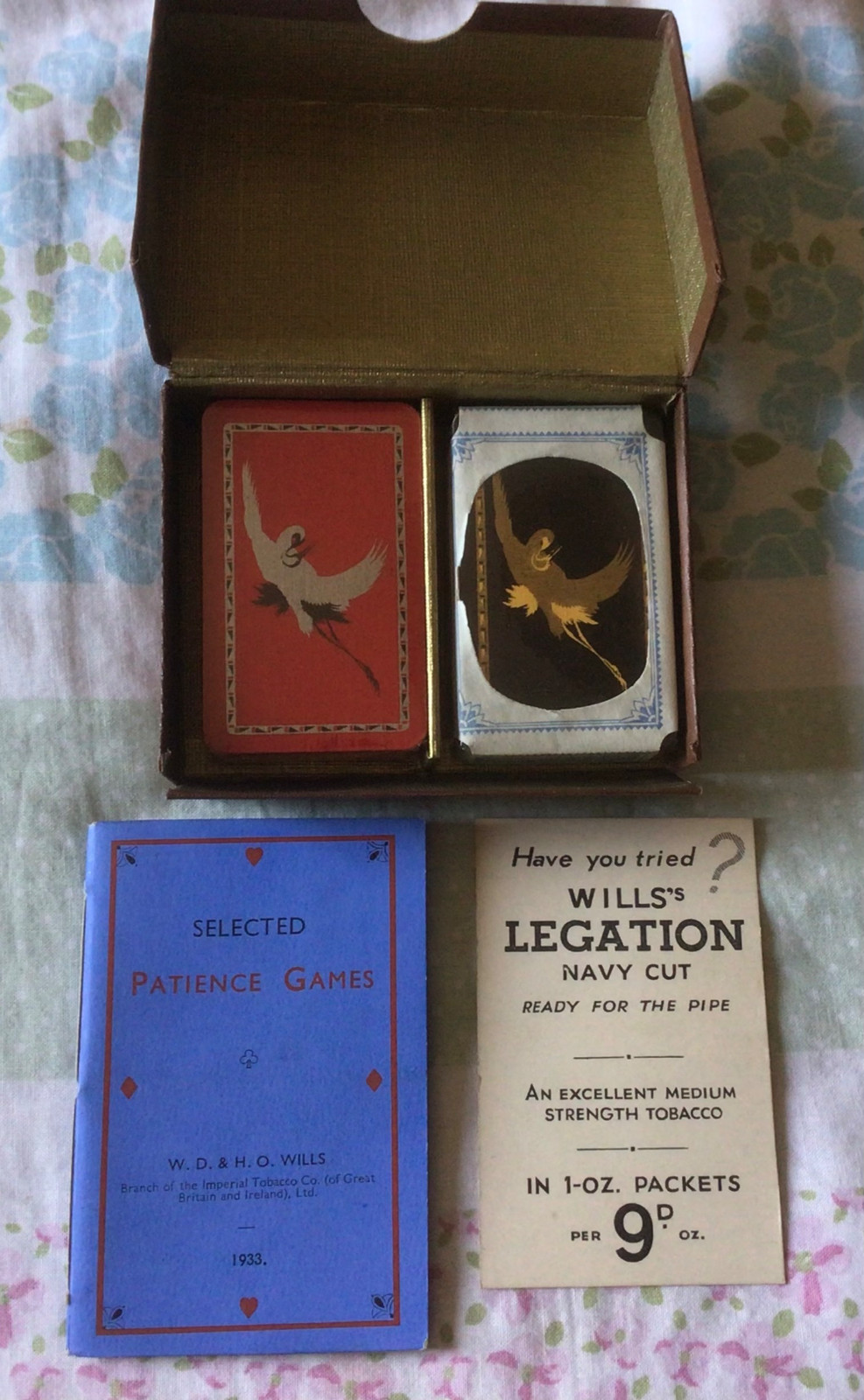 4 x Vintage Double Packs Patience Playing + Booklets 1933 .3 Are Sealed 1 is Not
