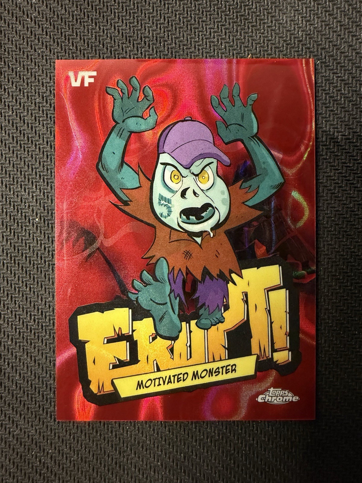 2026 Topps Chrome VeeFriends Erupt Motivated Monster Red Raywave Refractor SSP