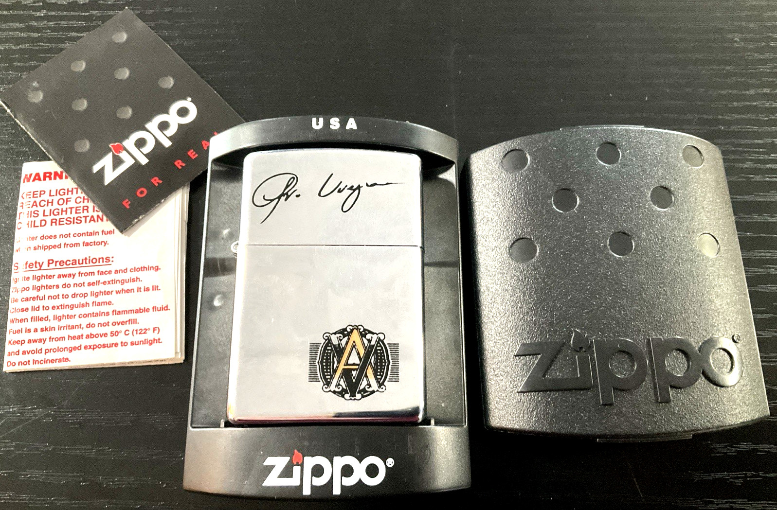 Zippo - AVO UVEZIAN CIGAR LIGHTER, Dec 1996, Polished Chrome, New & Never Fired