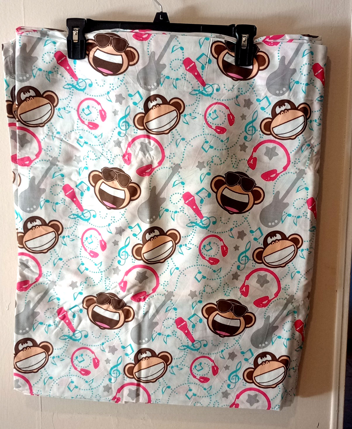 Vintage Bobby Jack Monkey Full Size Flat Bed Sheet 