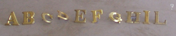Hat Brass, Letters, 1 inch, Civil War, New
