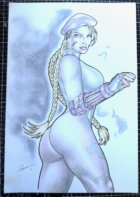 Signed Original Reginaldo Oliviera Street Fighter Cammy Pencil Commission 11X17