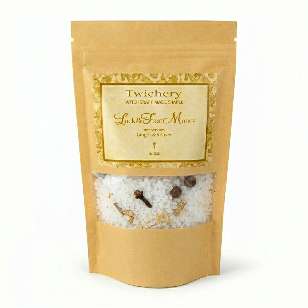 LUCK  & FAST MONEY BATH SALTS, Gambling, Good Fortune Hoodoo Voodoo Wicca Pagan