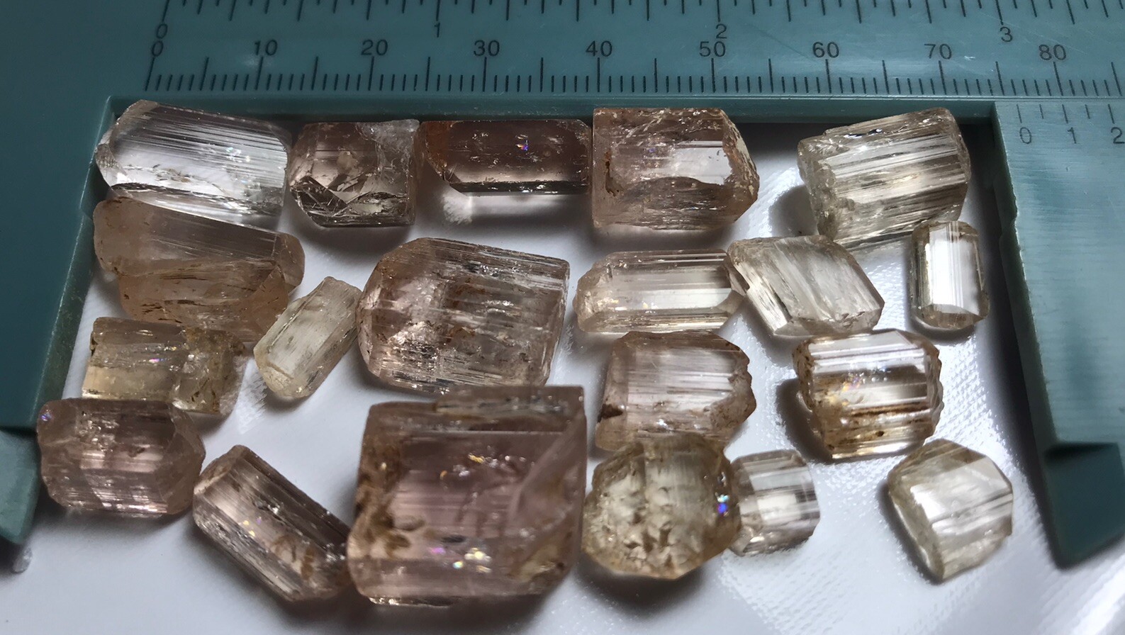 38 Grams (20 Pc’s) Natural Imperial Topaz Crystals From Katlang Mardan Pakistan
