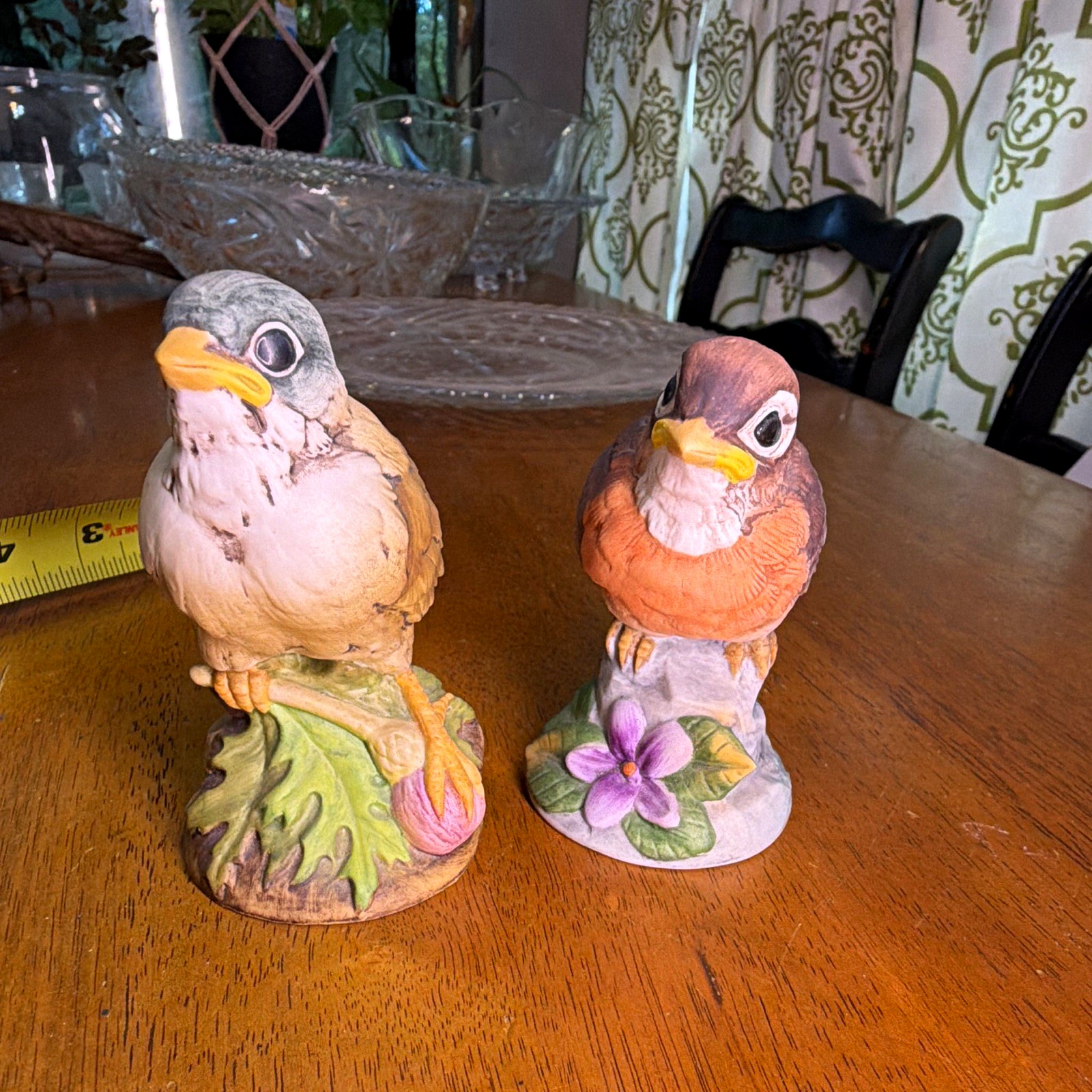 Andrea by Sadek Ceramic Hand Painted Bird Figurines Set of 2 3.5in 1980s