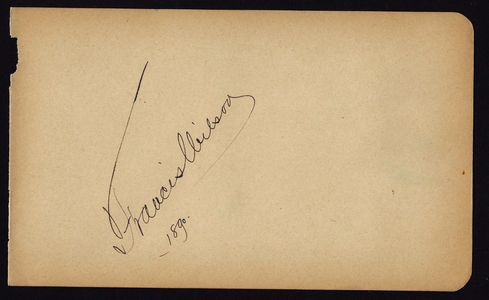 Francis Wilson Actor Autograph 1890 Baltimore John T Ford Family