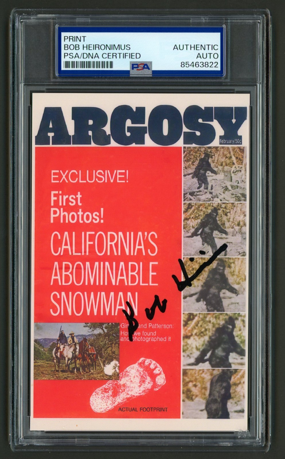 Bob Heironimus Signed Photo (PSA) Patterson-Gimlin Film Famous Bigfoot Hoax