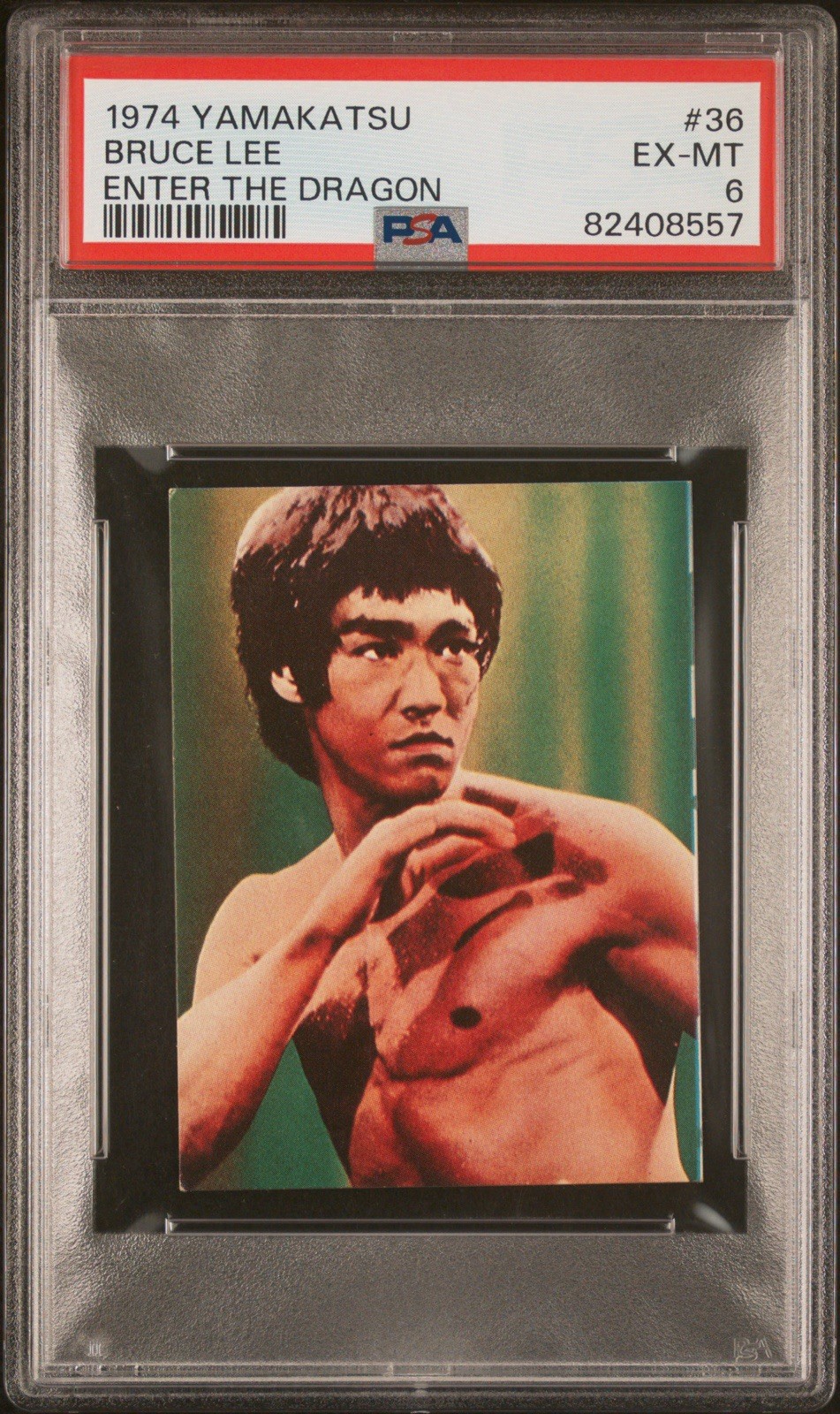 1974 YAMAKATSU ENTER THE DRAGON #36 BRUCE LEE PSA 6 EX-MT 1974 YAMAKATSU ENTER THE DRAGON #36 BRUCE LEE PSA 6 EX-MT