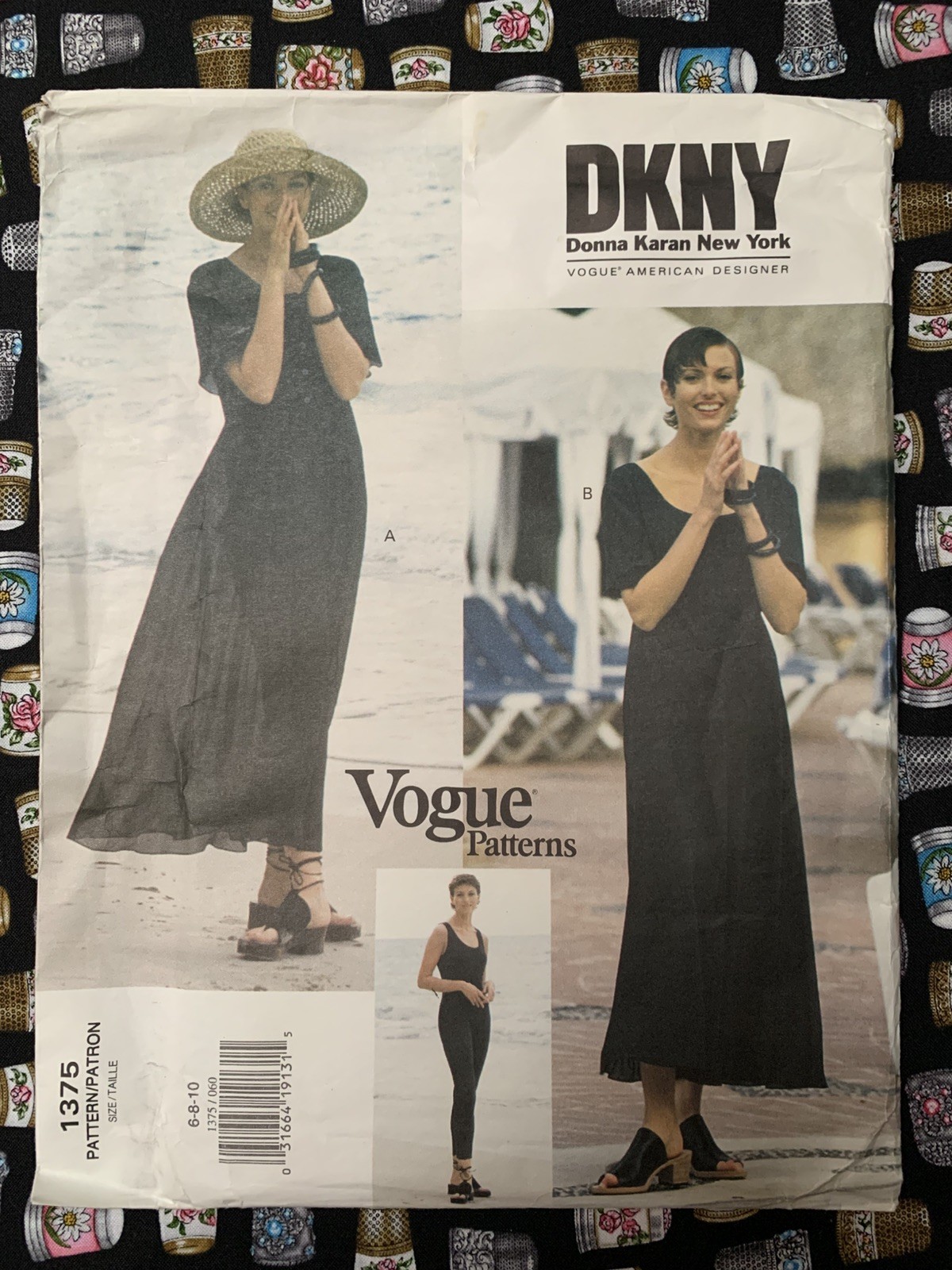 *OOP/VTG* ‘90s VOGUE 1375 DKNY Bodysuit & Pullover Dress Pattern Sz 6-8-10 UNCUT