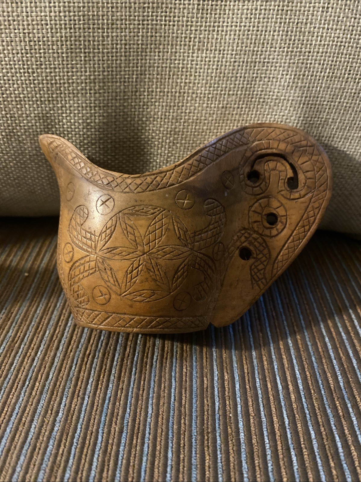 Yugoslavia Hand Carved Wooden Wedding Shepherd's Cup