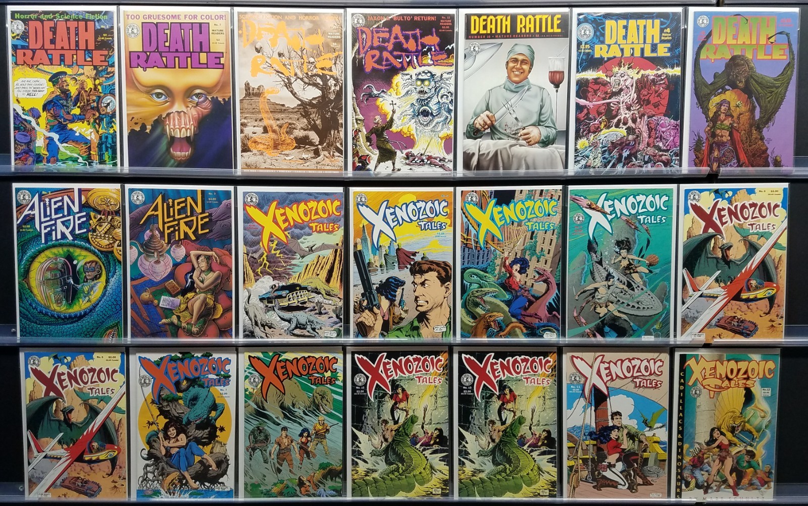 KITCHEN SINK LOT XENOZOIC TALES #3-8 10-12 DEATH RATTLE V1 3 7 11 12 16 V2 4 5