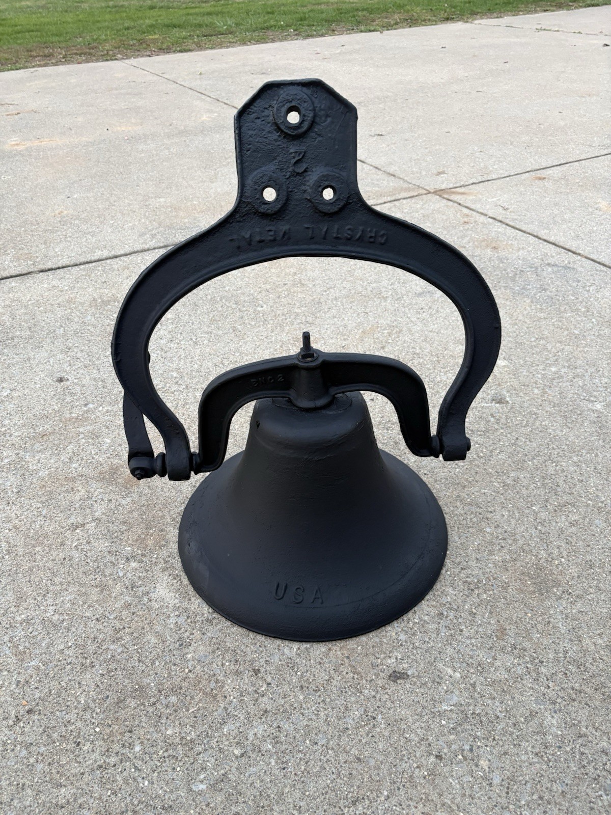 Chrystal Metal No. 2 Cast Iron Bell Antique Vintage Old Beautiful School Church 