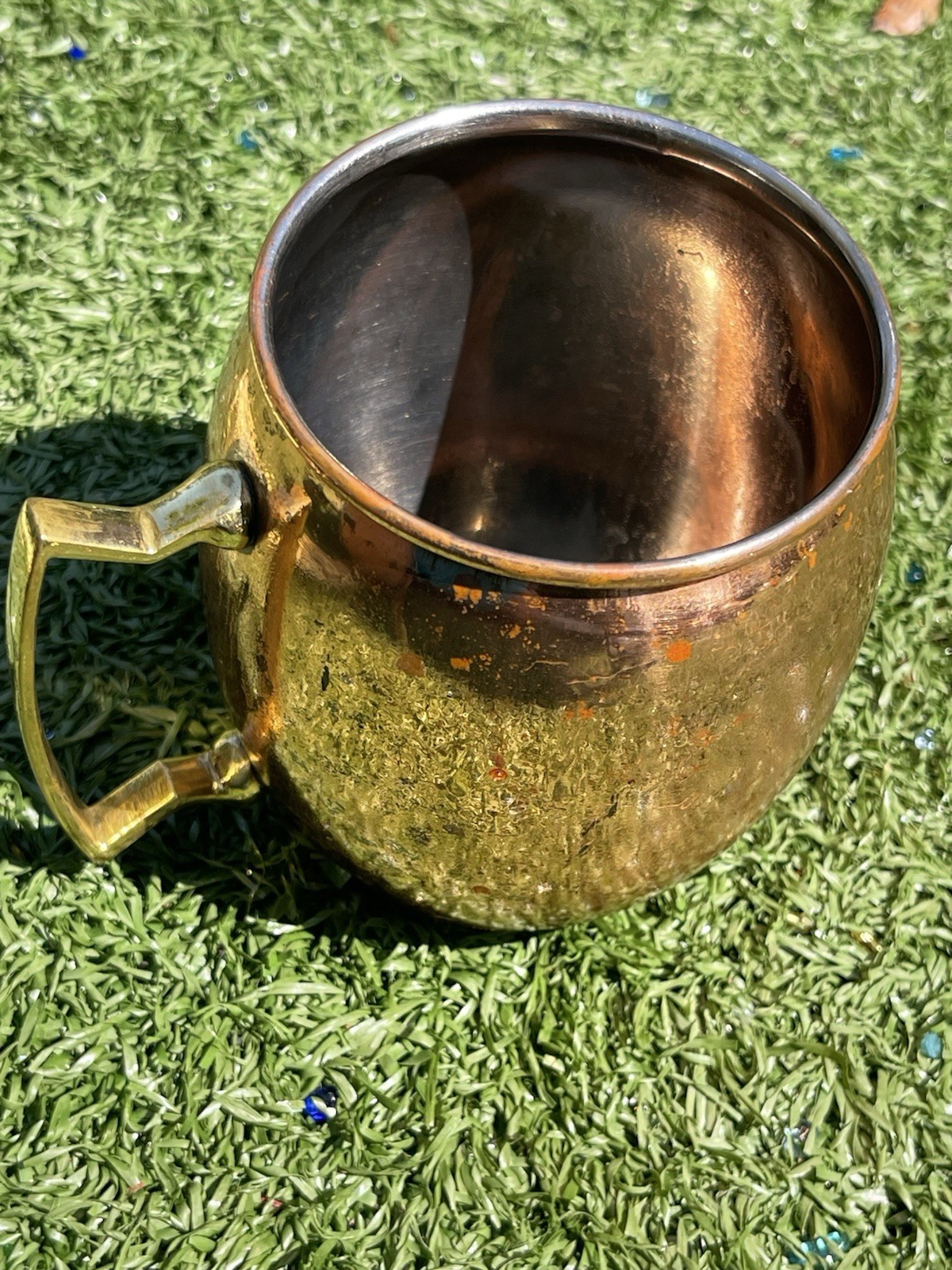 Vintage OPP India Copper Moscow Mule Mug – 5” Wide – Brass Handle
