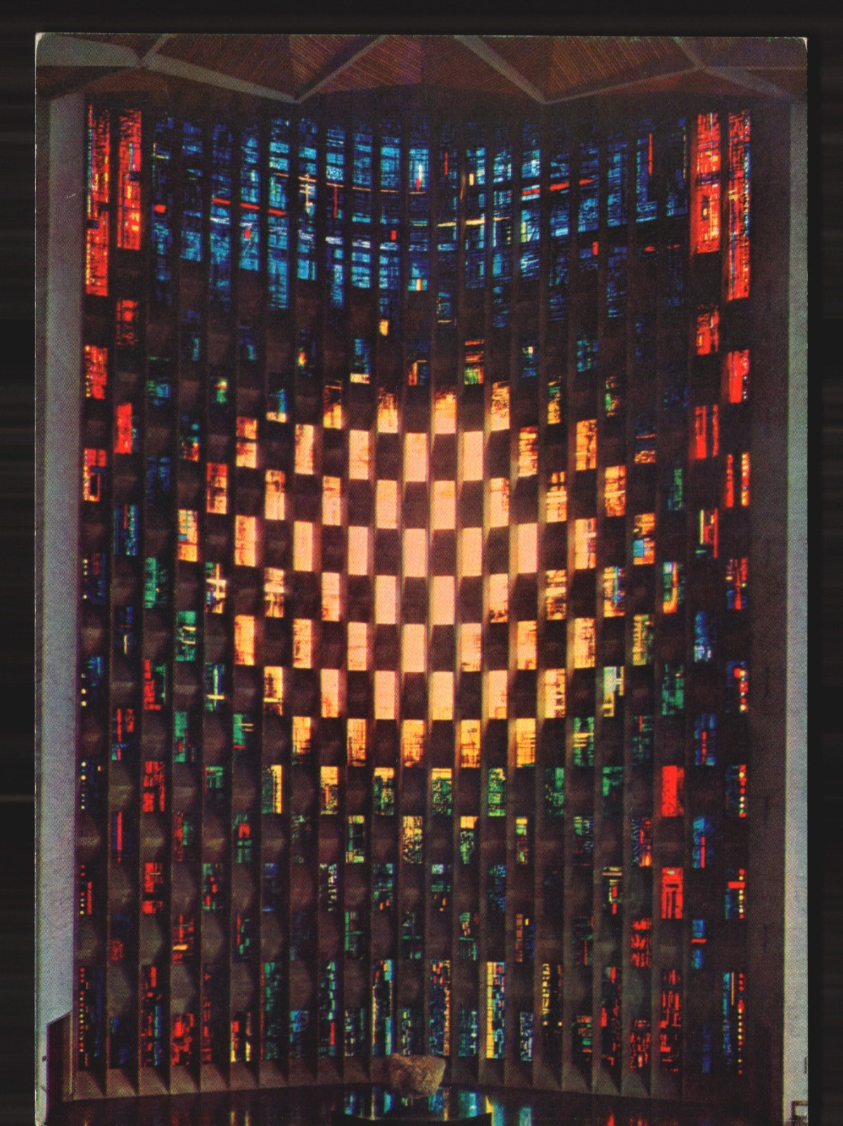 Pitkin pictorial postcard Art Coventry Cathedral Baptistry window Stained Glass