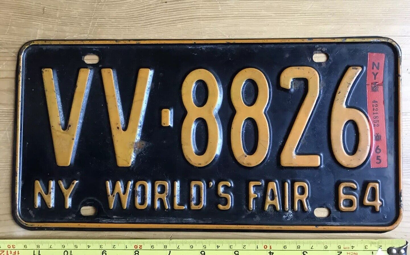 New York worlds fair 1964 license plate 1965 Val Strip