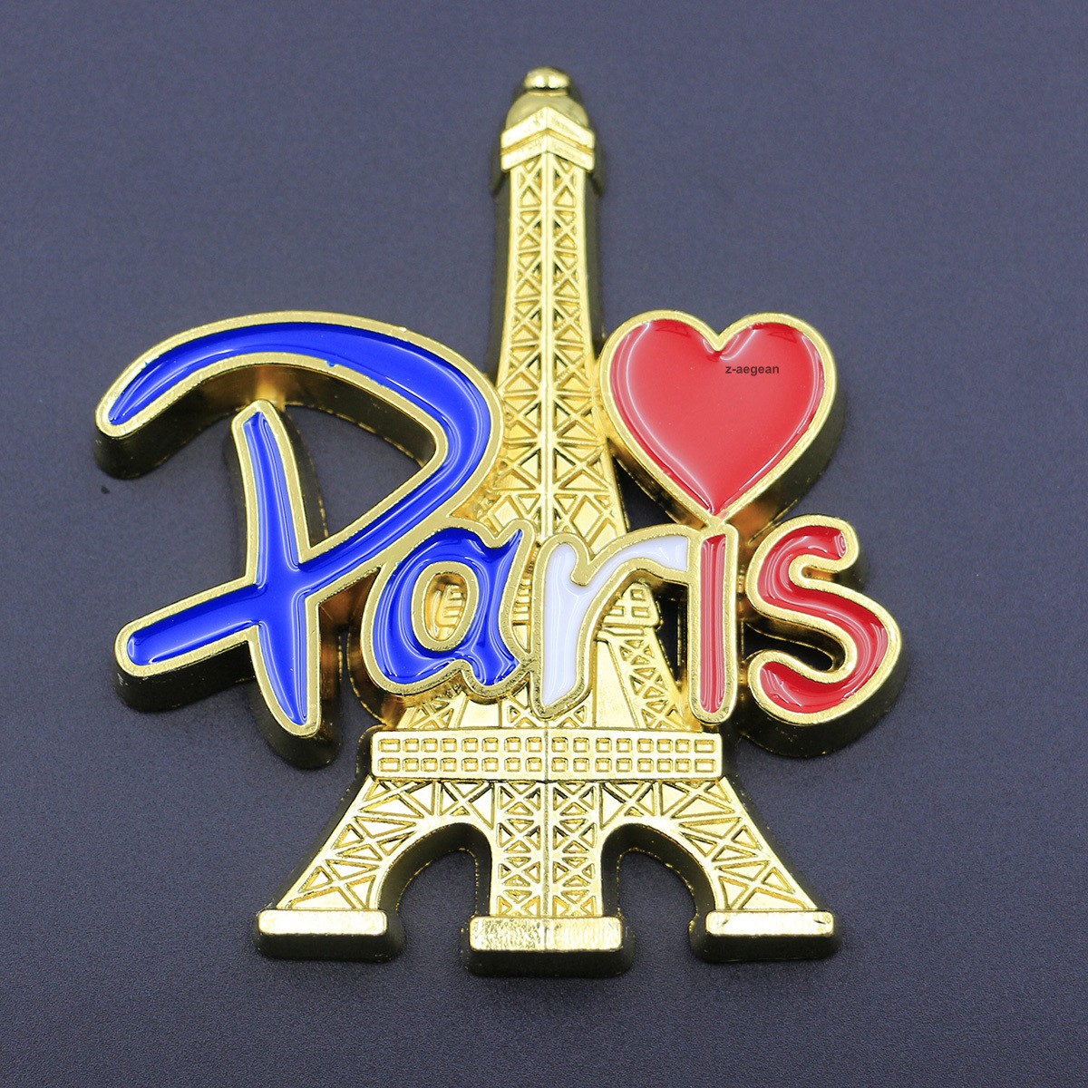 3D Metal Golden Fridge Magnet Eiffel Tower Love Paris France Tourist Souvenir