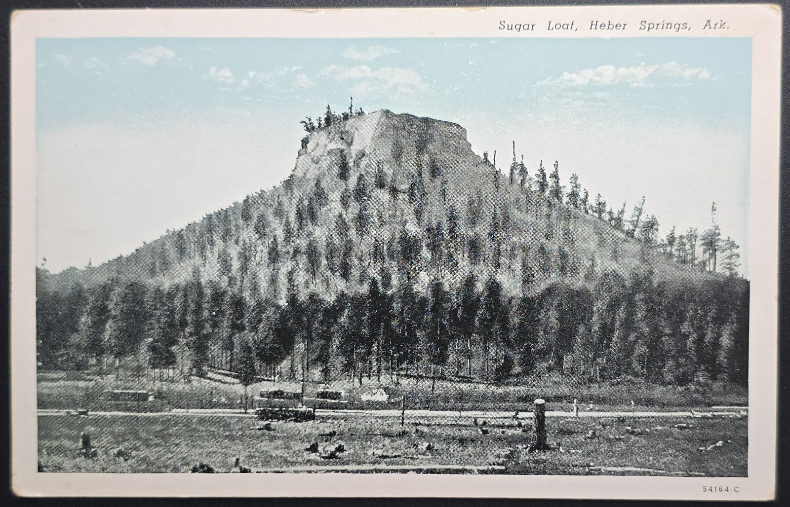 Sugar Loaf Mountain Heber Springs Arkansas Curt Teich Blue Sky Linen PC Sugar Loaf Mountain Heber Springs Arkansas Curt Teich Blue Sky Linen PC