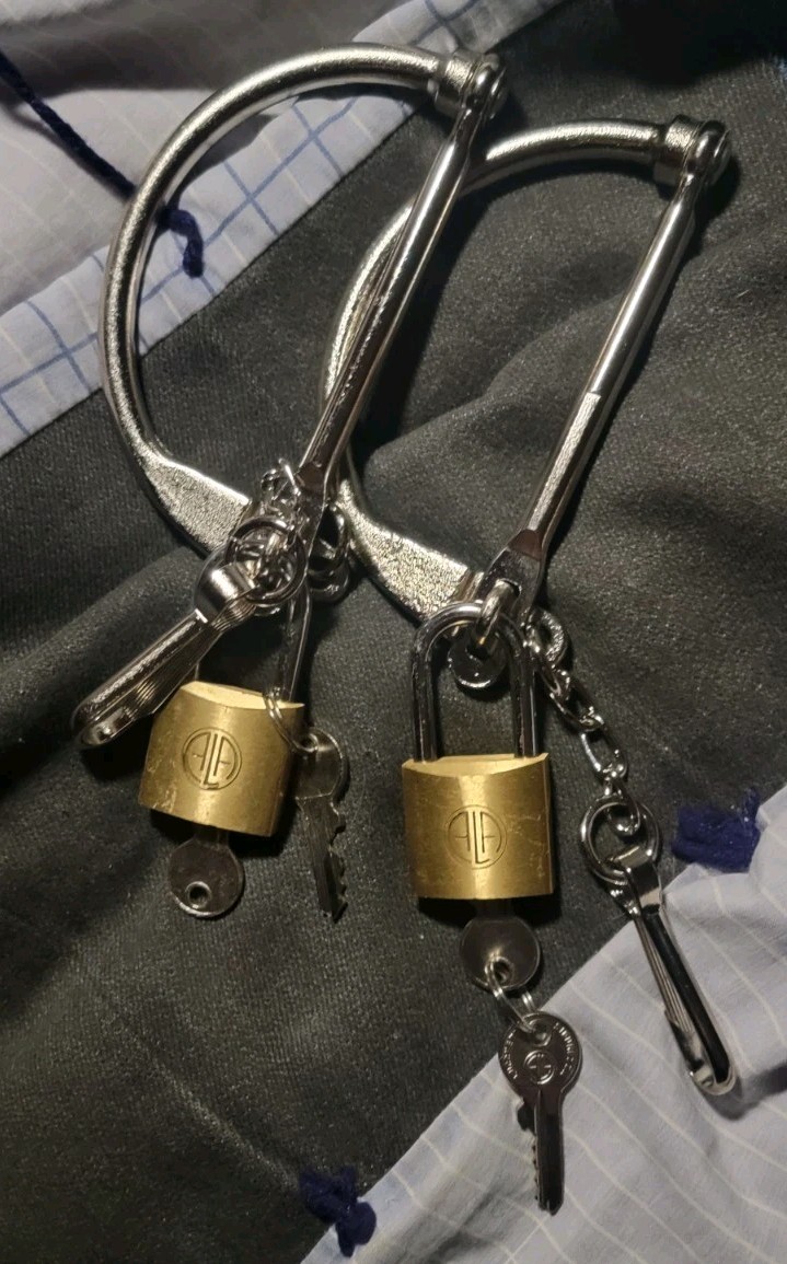 2 Genuine German Army Duffle Bag Locks D Ring Metal + 2 BRASS Italian Locks NEW