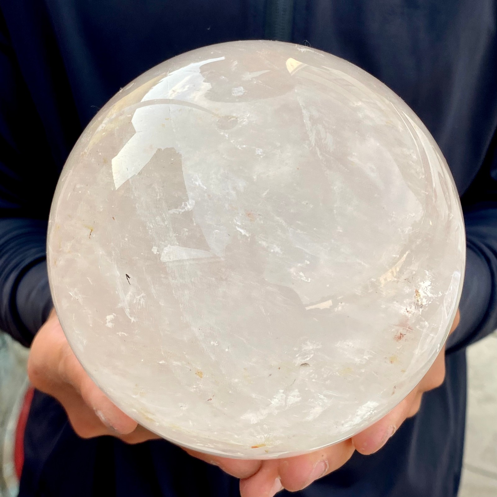 6.37LB Natural White Crystal Clear Quartz Crystal Sphere Ball Healing Meditation