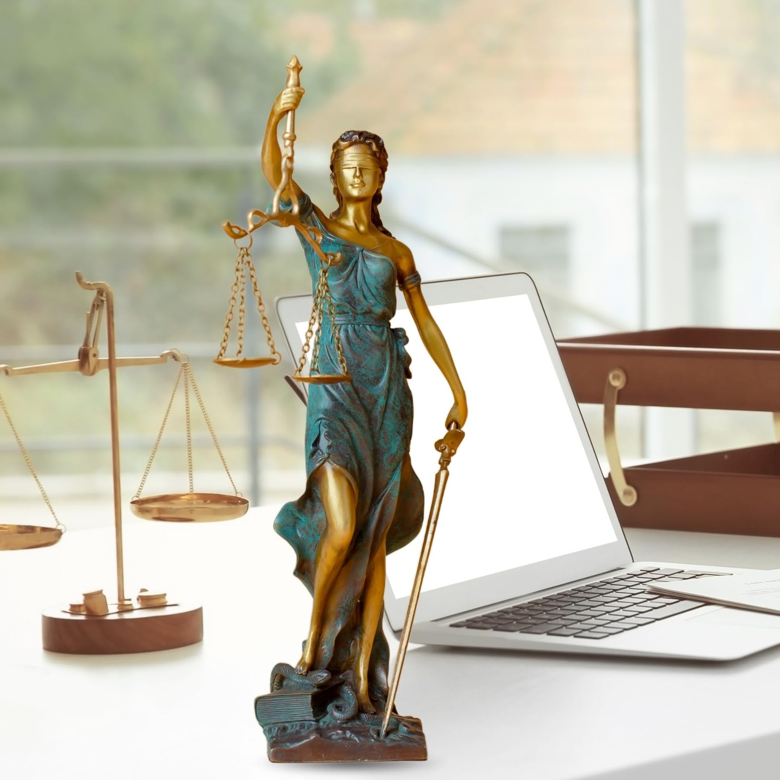 Bronze Blind Lady Justice Statue,11\