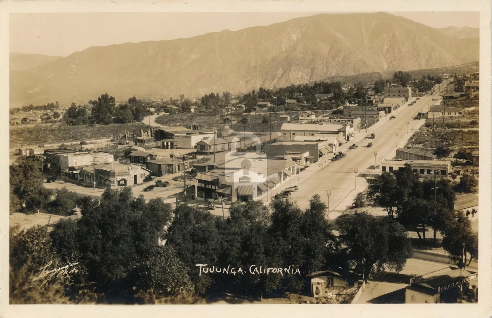 Tujunga CA California Street Scene RPPC Photo Postcard COPY