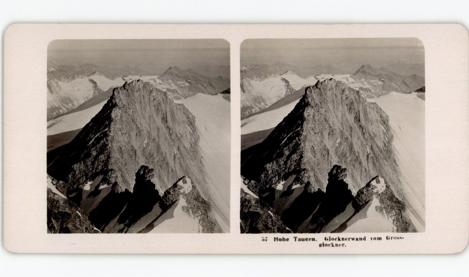 Austria, Hohe Tauern, Glockner Wall, Grossglockner, vintage stereo, ca.1910 A