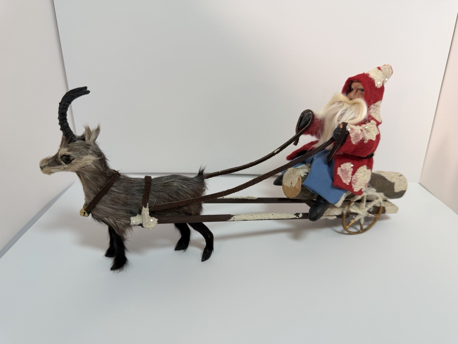 Cathy Schneider Santa Goat Sled 1998 SIGNED Handmade Figurine Cabin Fever Cathy Schneider Santa Goat Sled 1998 SIGNED Handmade Figurine Cabin Fever