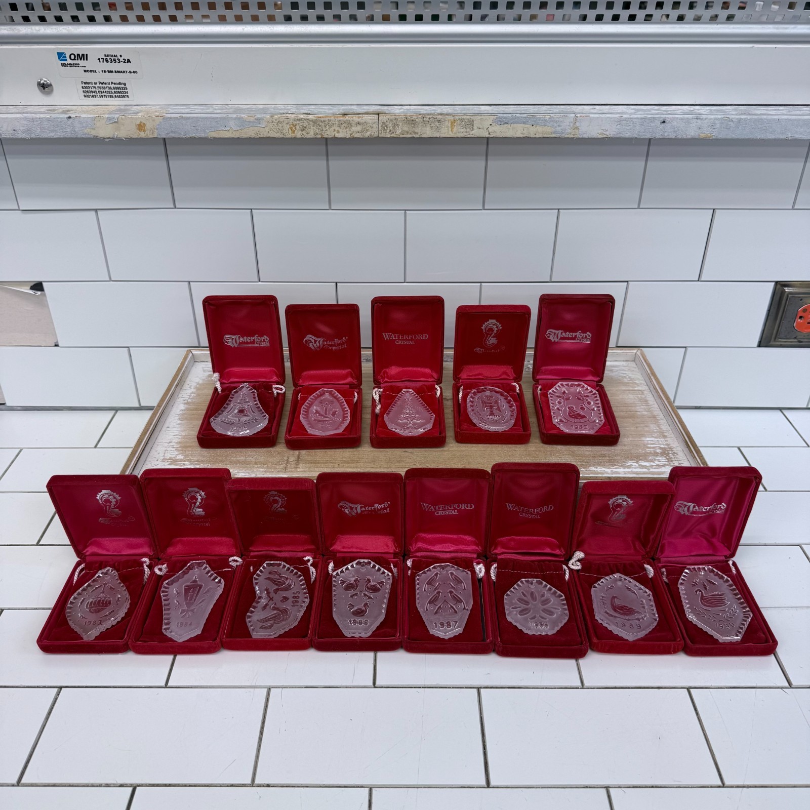 Waterford Crystal Annual Christmas Ornaments 1978–1990 Lot of 13