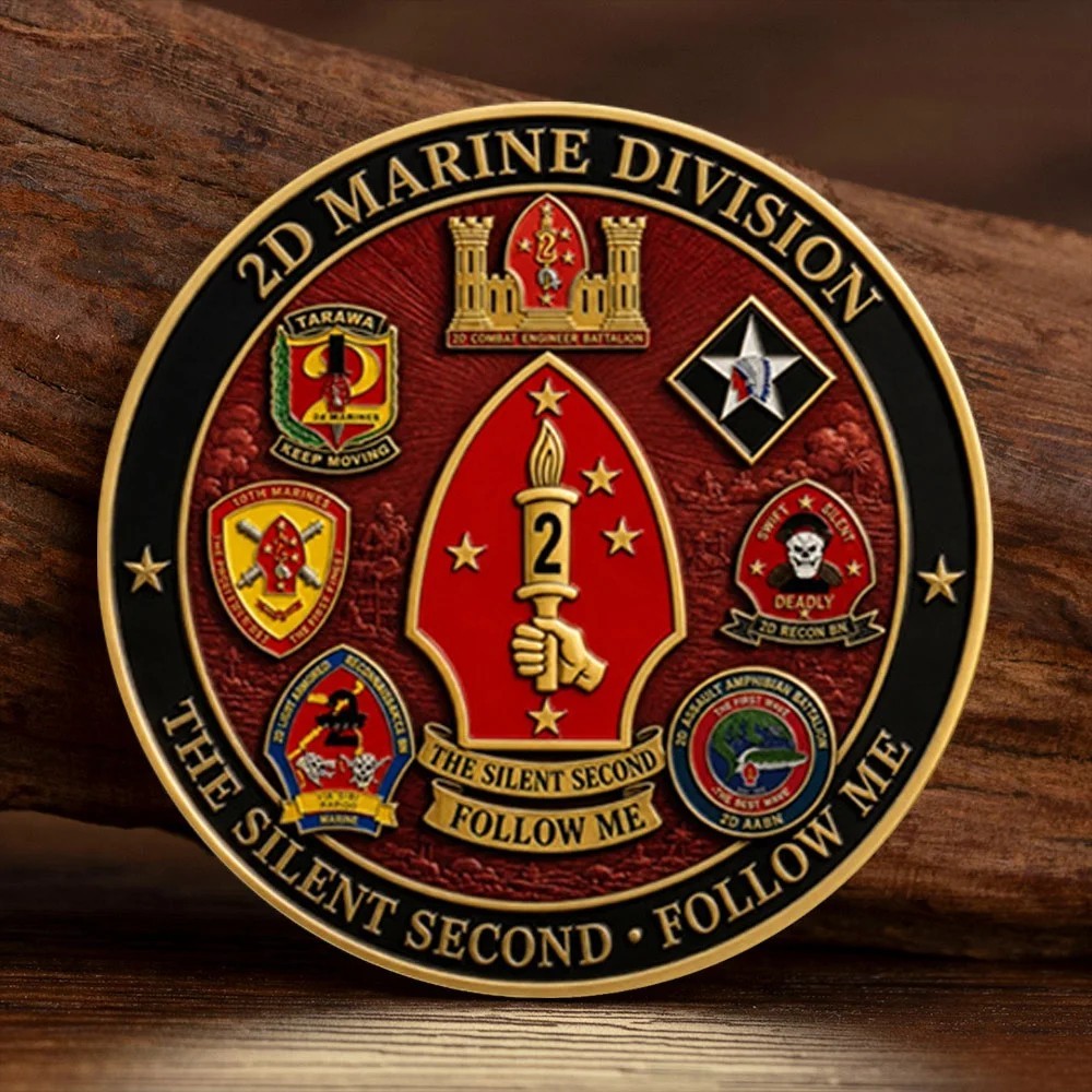 2nd Marine Division Challenge Coin USMC Silent Second Guadalcanal Tarawa 2nd Marine Division Challenge Coin USMC Silent Second Guadalcanal Tarawa