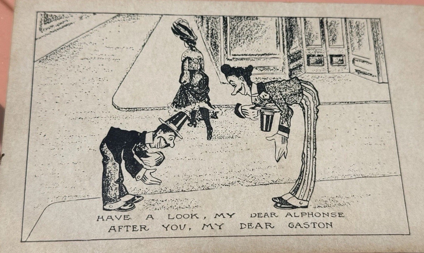 Antique Pre-1907 Alphonse & Gaston Comic Postcard Undivided Back Unused