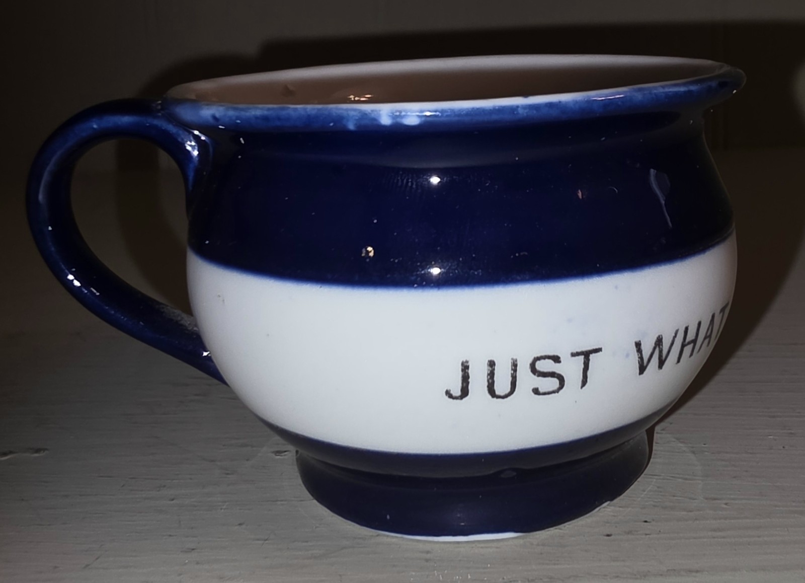 Vintage Cobalt Blue Porcelain Mini Chamber Pot Germany Novelty Gift Toothpick...