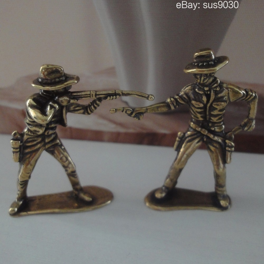 Vintage Pair of Brass Cowboy Statues Vintage Collectible Figurines Western Decor Vintage Pair of Brass Cowboy Statues Vintage Collectible Figurines Western Decor