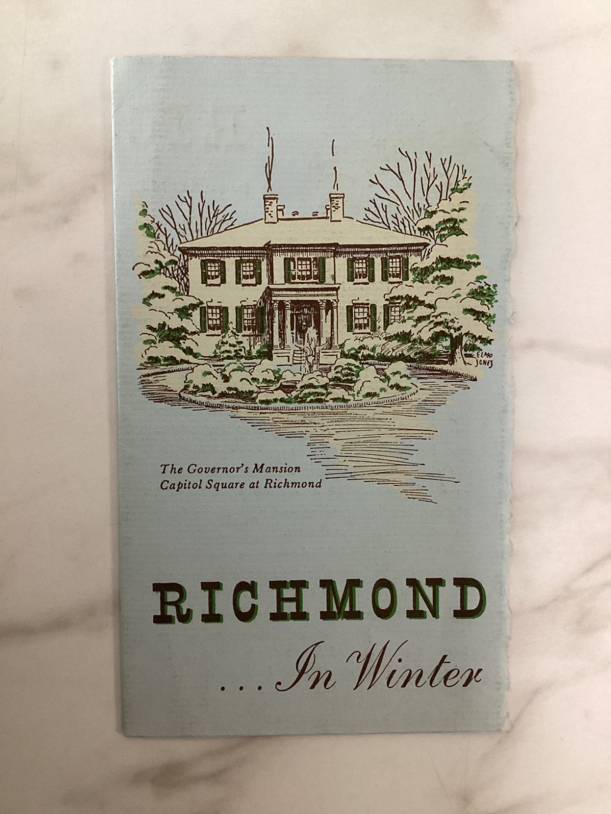 Rare Original 1950-1951 Richmond VA In Winter Time Governors Mansion Brochure