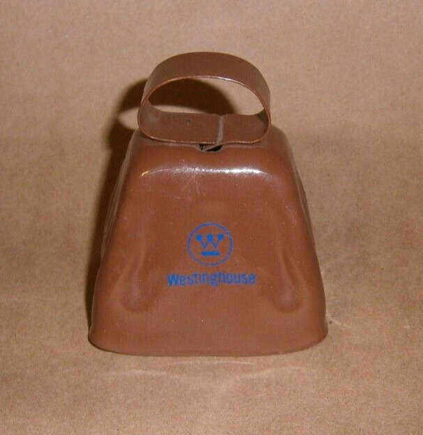 Vintage WESTINGHOUSE Advertising Cow Bell Brown 3 1/4” Tall