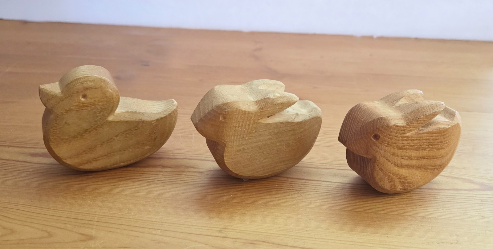 Vintage Ostheimer Style Rocking Rabbits & Duck Wooden Animals Set of 3