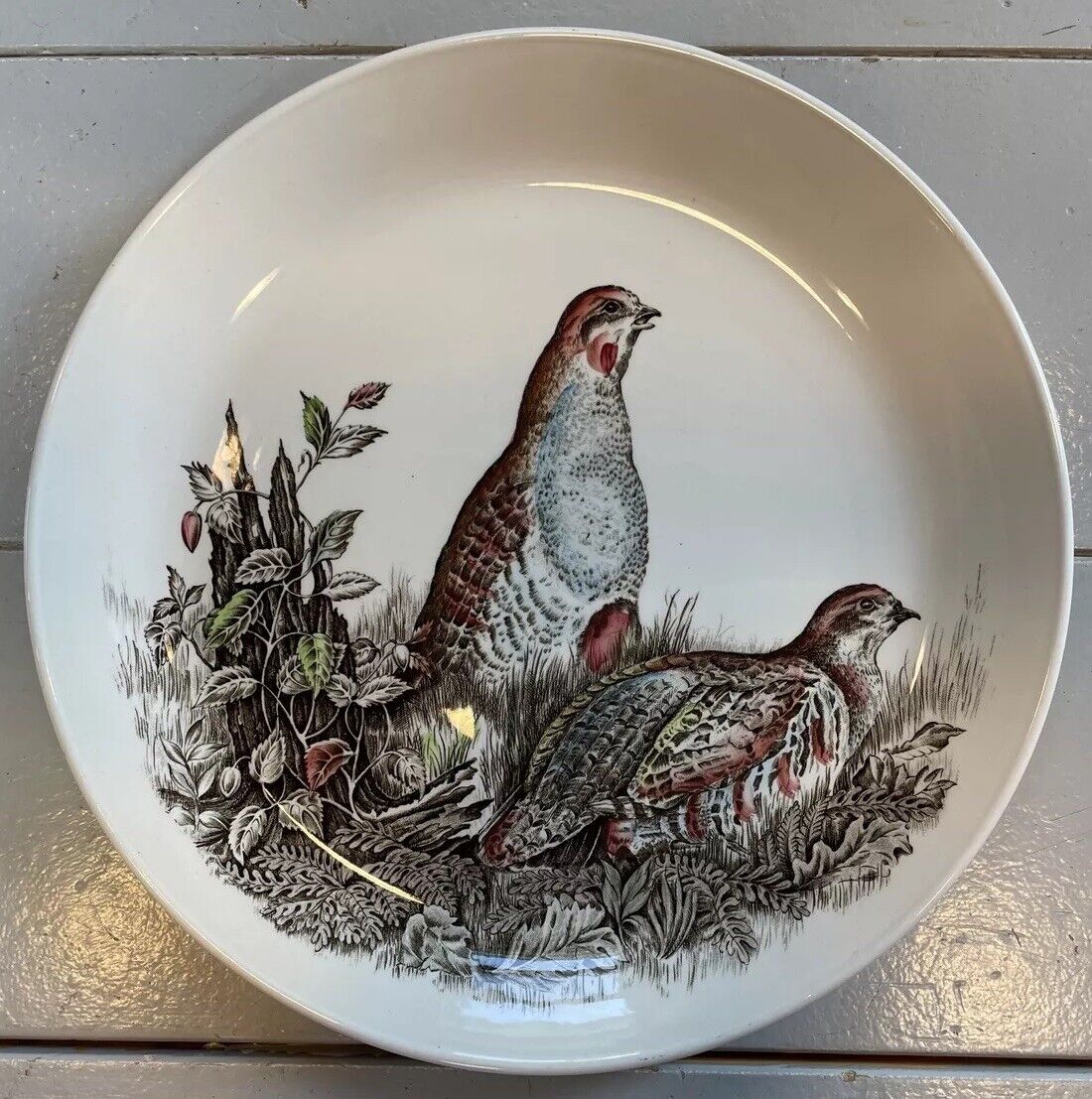 1 Vintage Johnson Brothers Game Birds Partridge Ceramic Plate 10.75” England