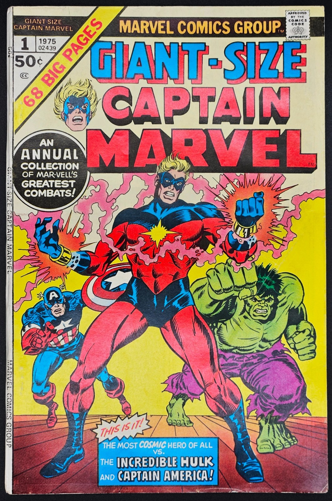 Giant-Size Captain Marvel #1 1975 4.5-5.0; Hulk & Captain America 68 Big Pgs
