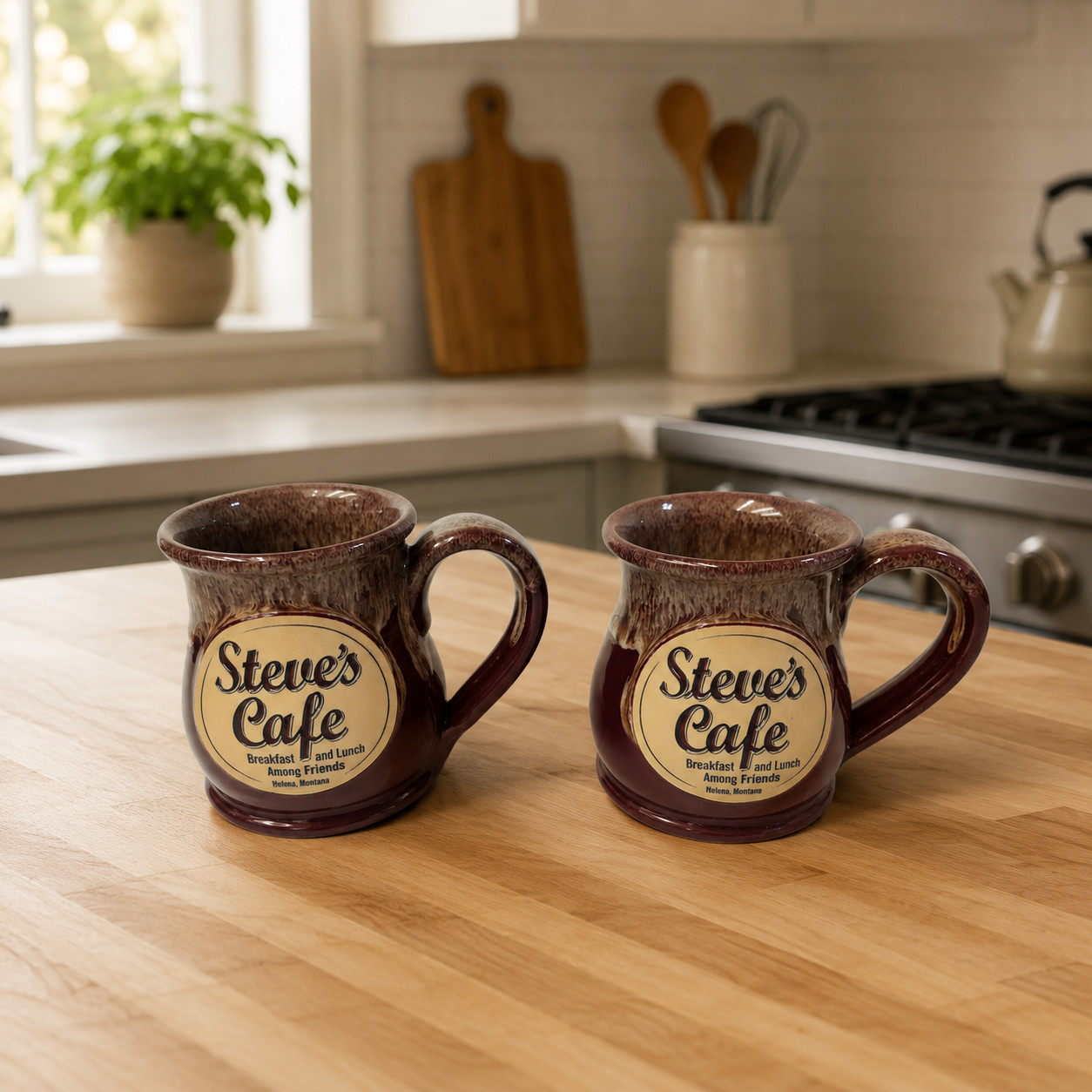 Deneen Pottery Steve\'s Cafe Coffee Mugs/ Set of 2