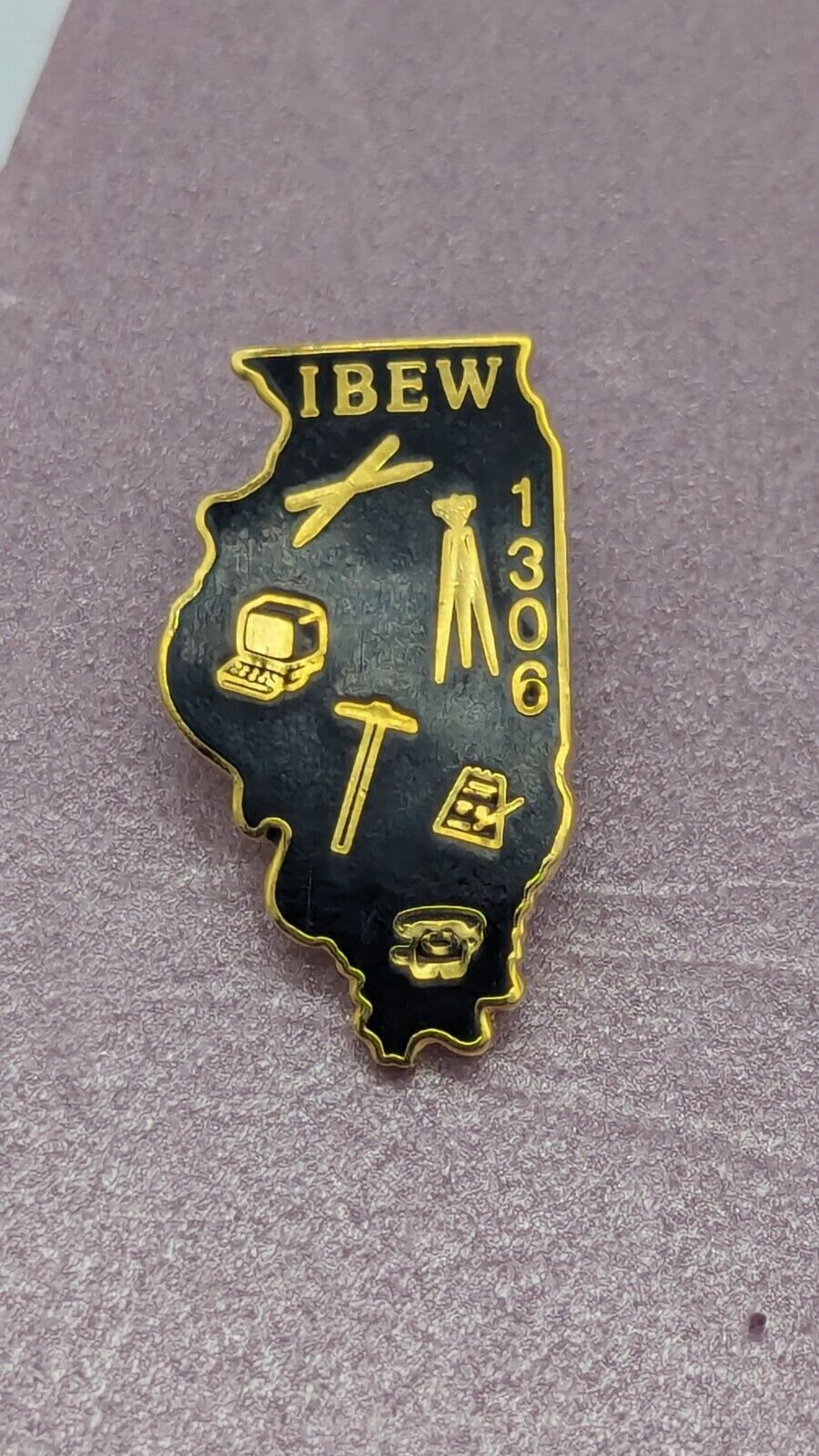 Vintage IBEW LU LOCAL UNION 1306 LAPEL PIN Metal International Brotherhood 