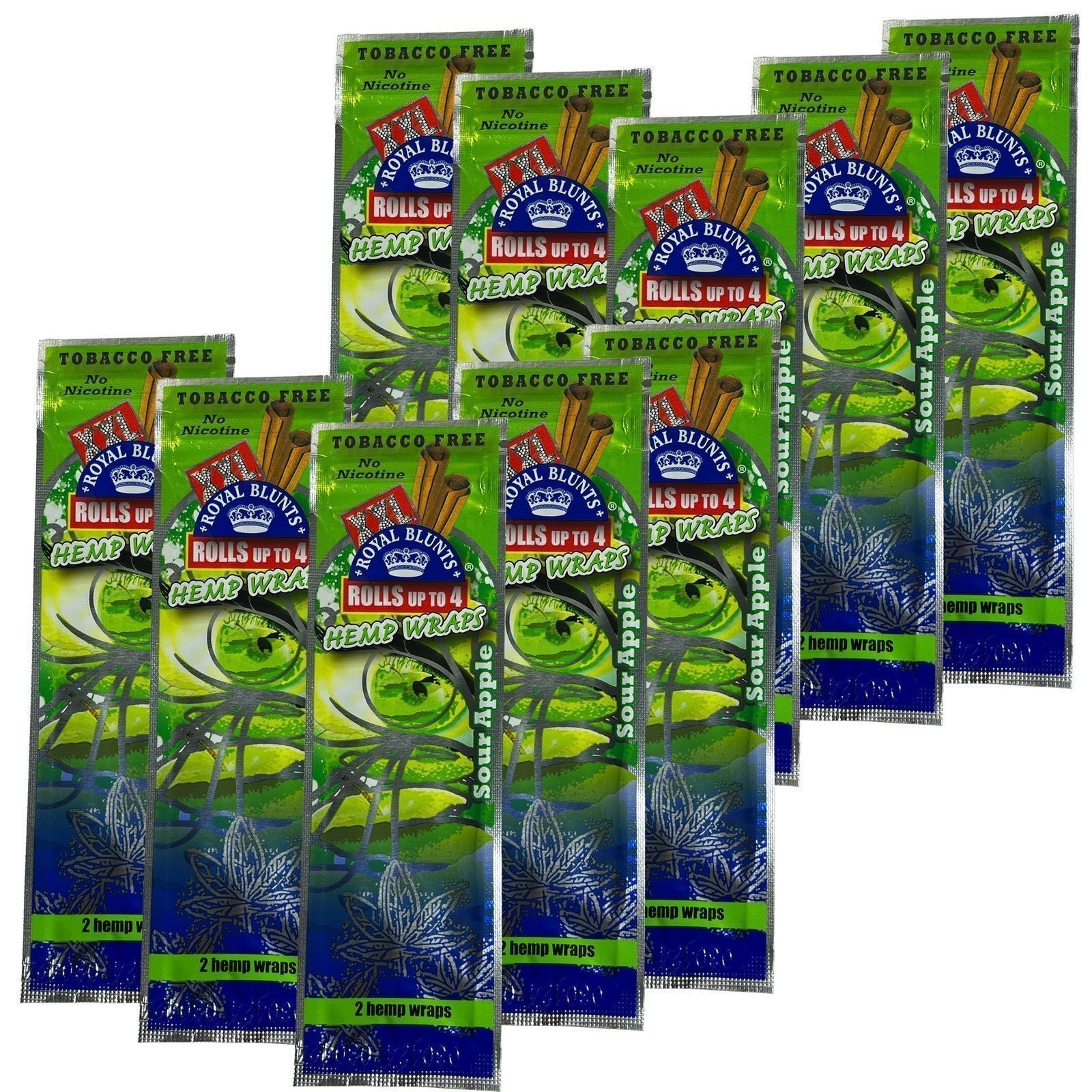XXL Royal B Wraps - Sour Apple - 10 Packs